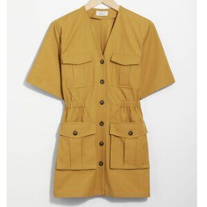 & Other Stories Short-Sleeve Utility Mini Dress